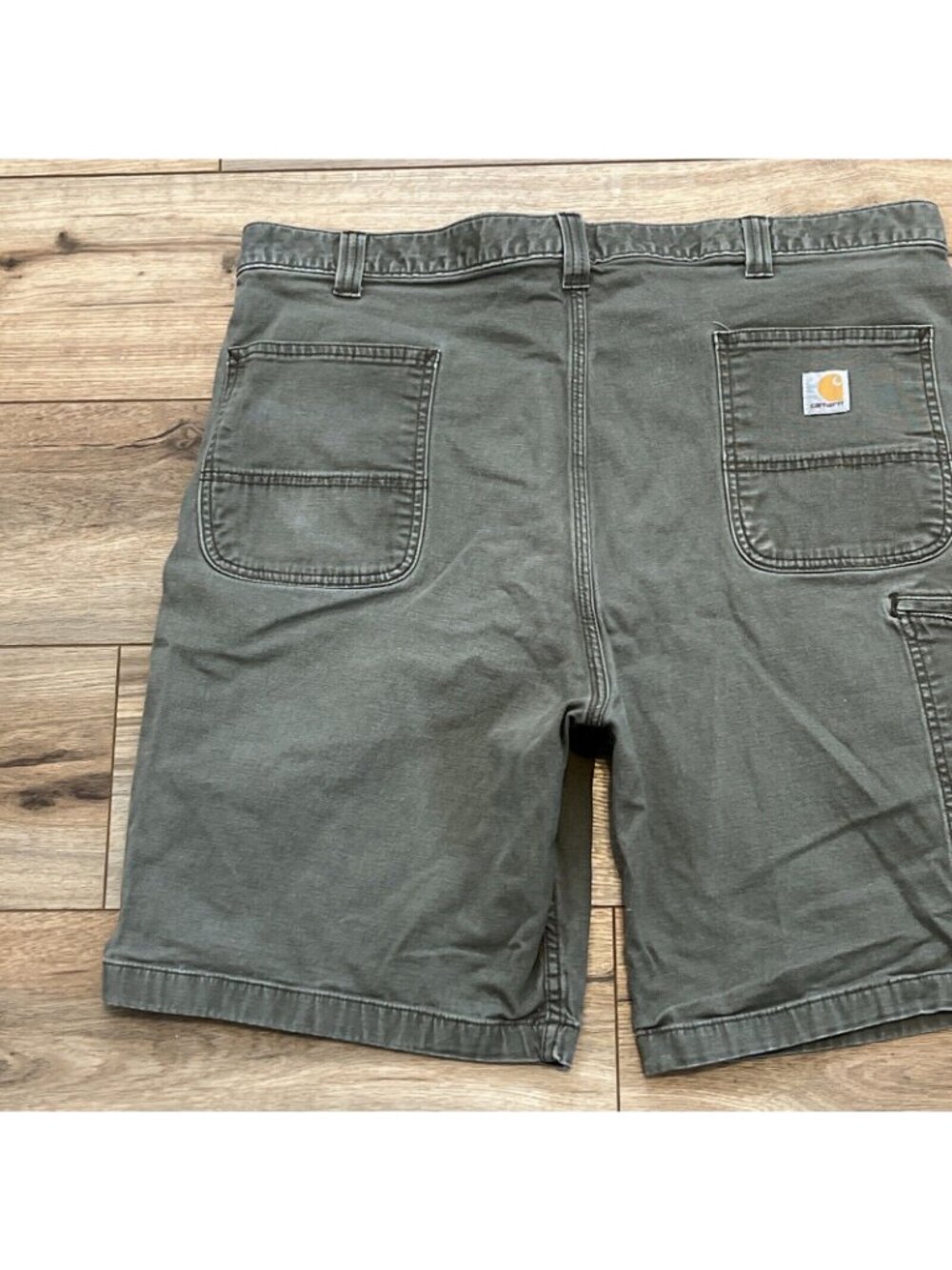 Men's Carhartt Relaxed Fit Khaki Shorts SZ 42x9 Tarmac Gray Casual 102514-217 - Picture 10 of 12